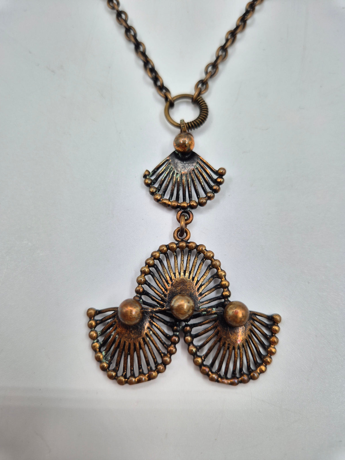 Pentti Sarpaneva Riikinkukko Bronze Necklace, Turun Hopea, Vintage Finnish Mid-Century Jewelry, Peacock Pendant