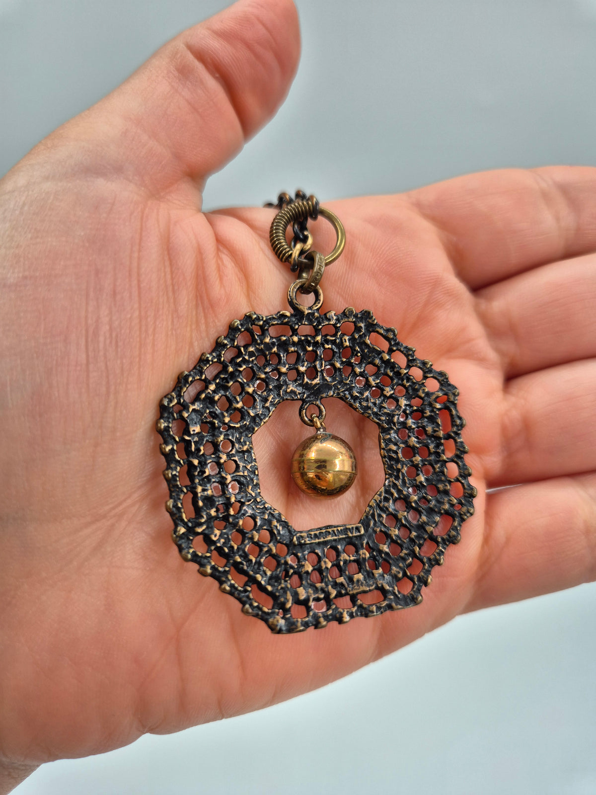 Pentti Sarpaneva Vintage Bronze Necklace, Finland, P.Sarpaneva, Bronze modernist jewelry