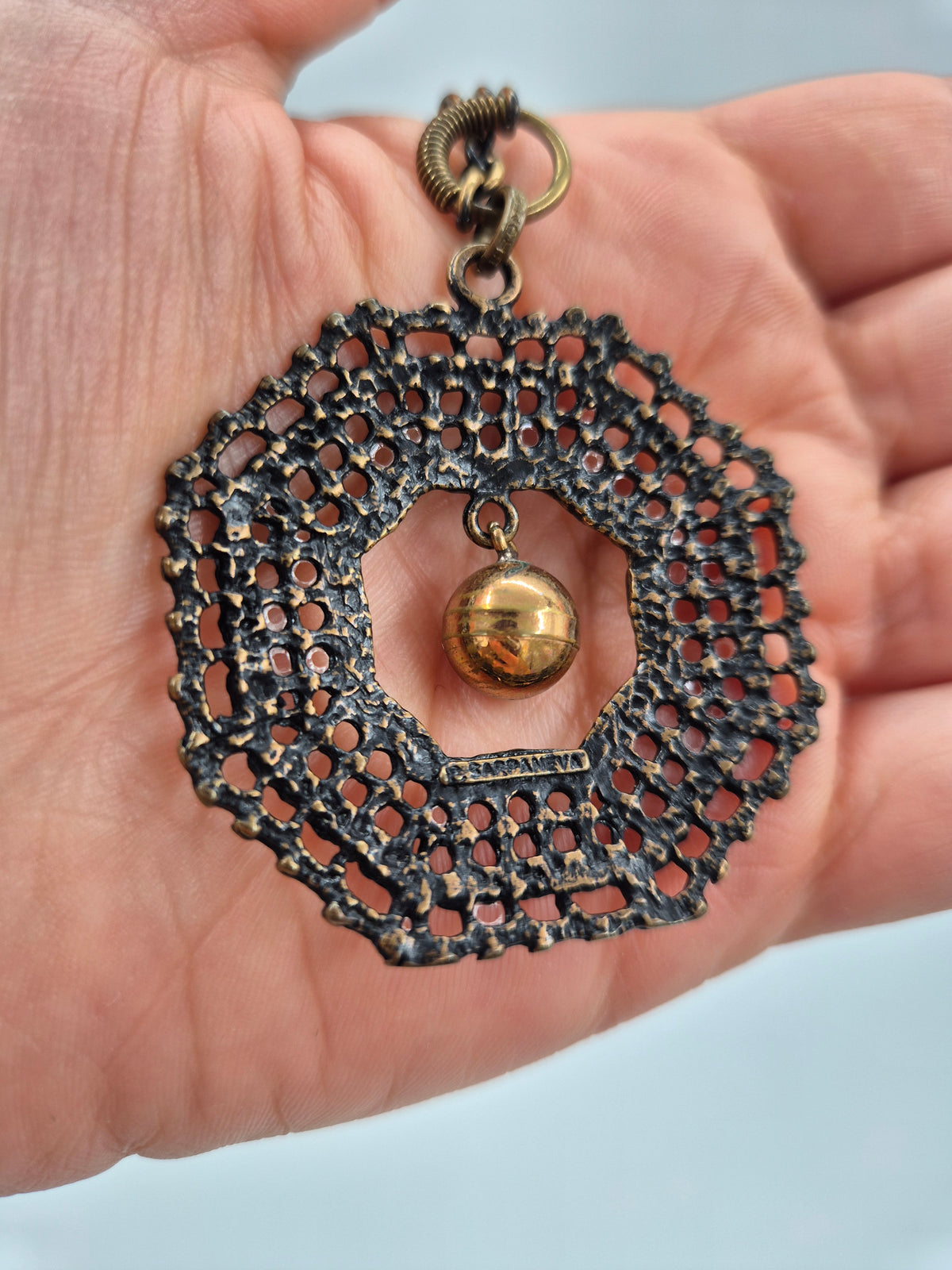 Pentti Sarpaneva Vintage Bronze Necklace, Finland, P.Sarpaneva, Bronze modernist jewelry