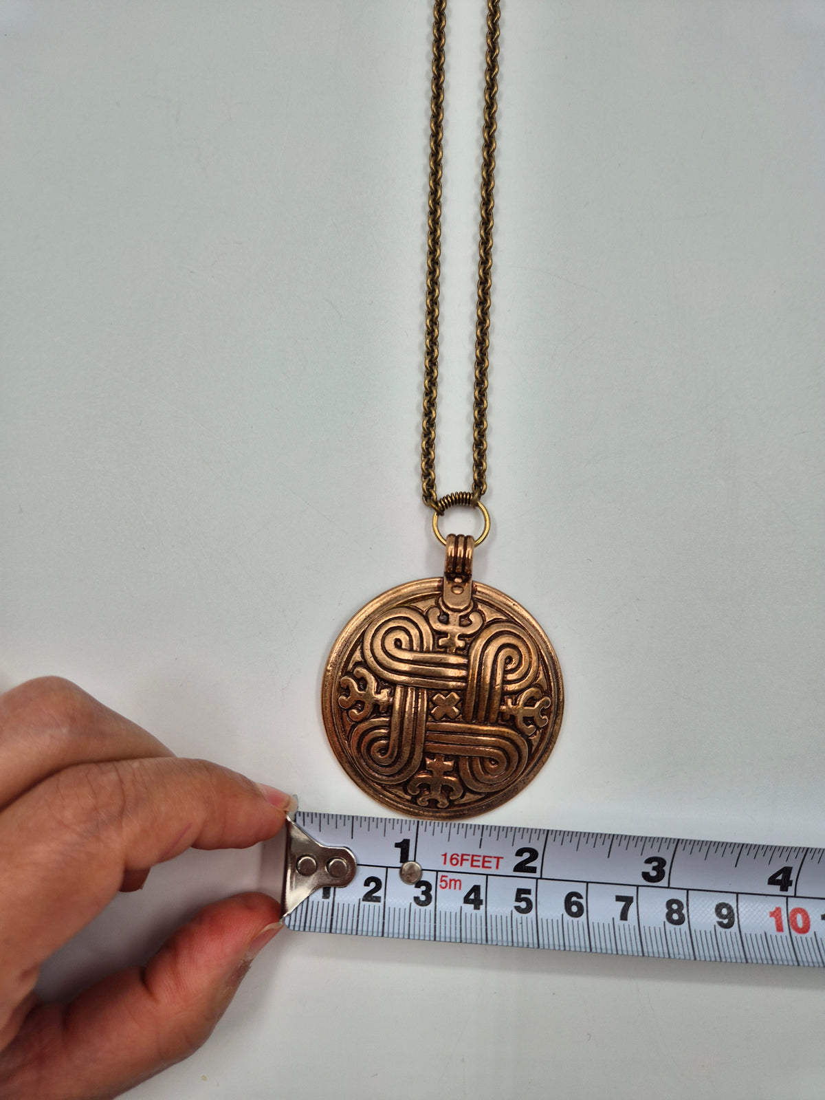 Kalevala Koru, Large "Hannunvaakuna" Bronze Pendant Necklace, Germund Paaer, Saint John’s Arms