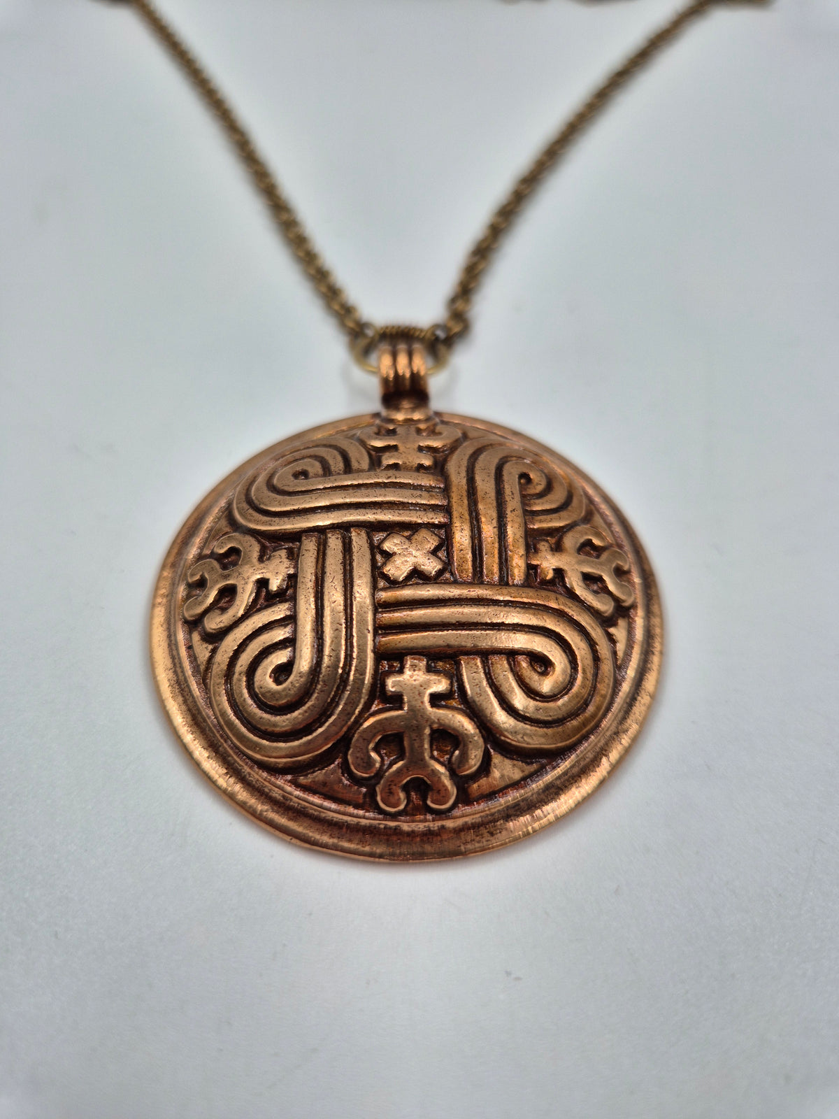 Kalevala Koru, Large "Hannunvaakuna" Bronze Pendant Necklace, Germund Paaer, Saint John’s Arms