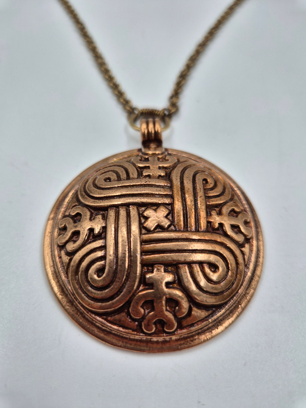 Kalevala Koru, Large "Hannunvaakuna" Bronze Pendant Necklace, Germund Paaer, Saint John’s Arms