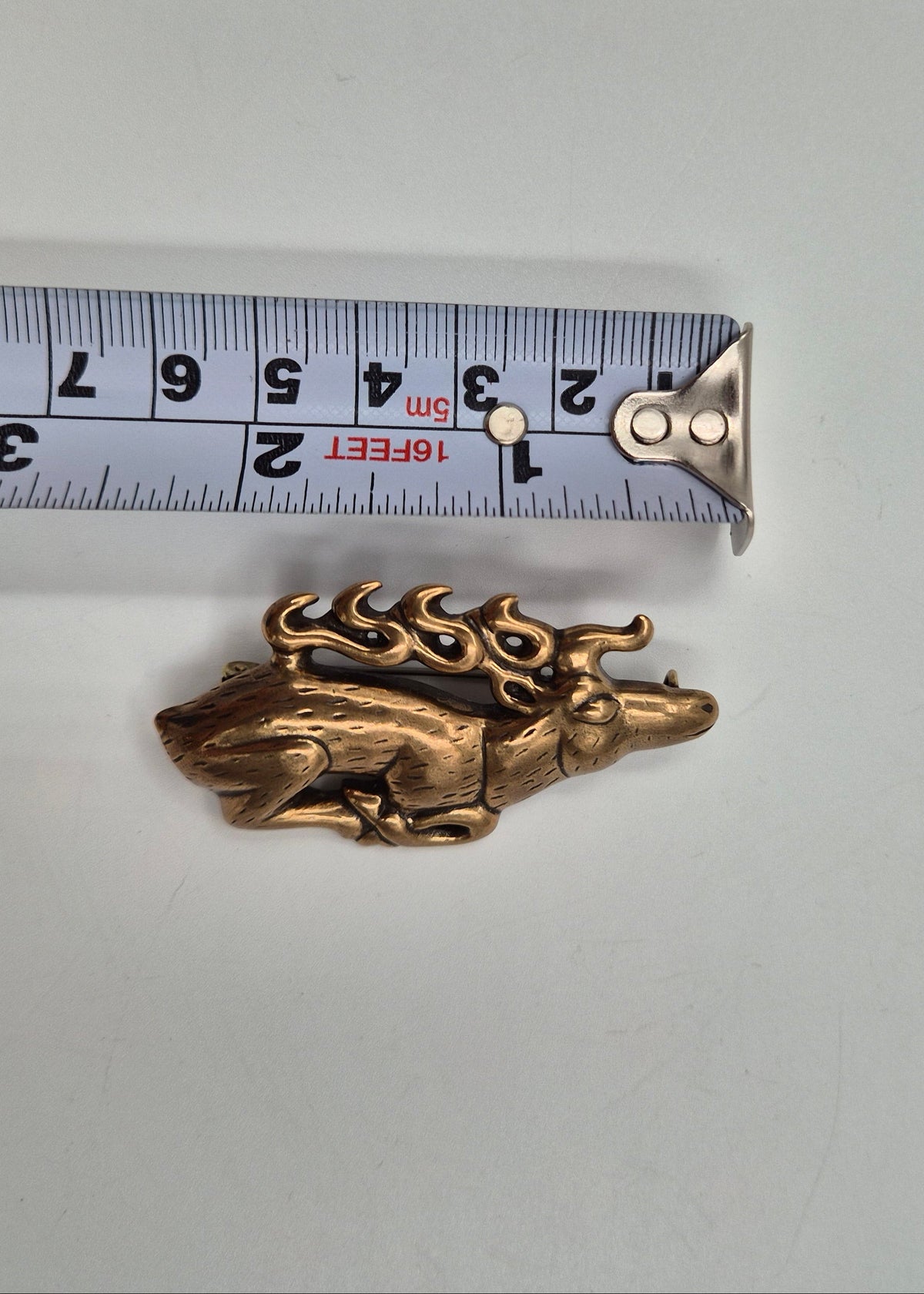 Kalevala Koru, "Hiidenhirvi" Elk Brooch, Alkuaika -series, Bronze Brooch, Kai Lindström