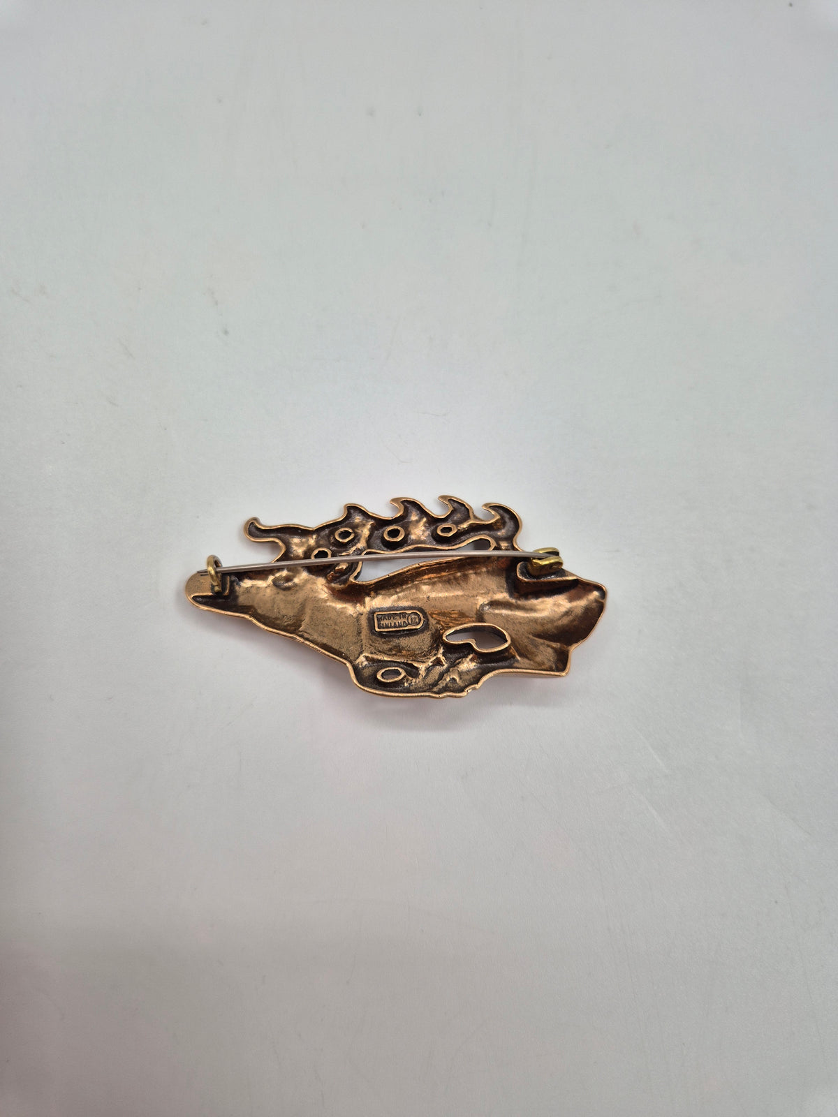 Kalevala Koru, "Hiidenhirvi" Elk Brooch, Alkuaika -series, Bronze Brooch, Kai Lindström