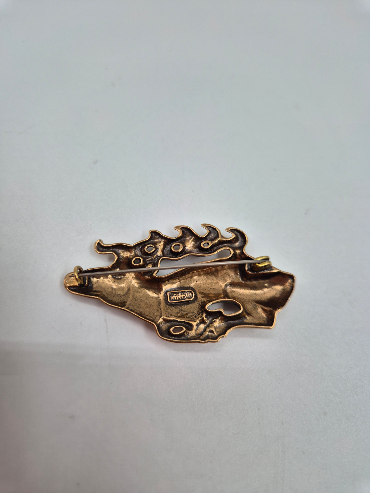 Kalevala Koru, "Hiidenhirvi" Elk Brooch, Alkuaika -series, Bronze Brooch, Kai Lindström