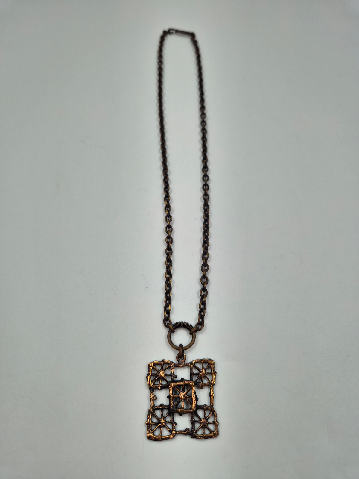Pentti Sarpaneva Pitsi Bronze Necklace, Vintage Mid-Century Finnish Jewelry, Brutalist Design