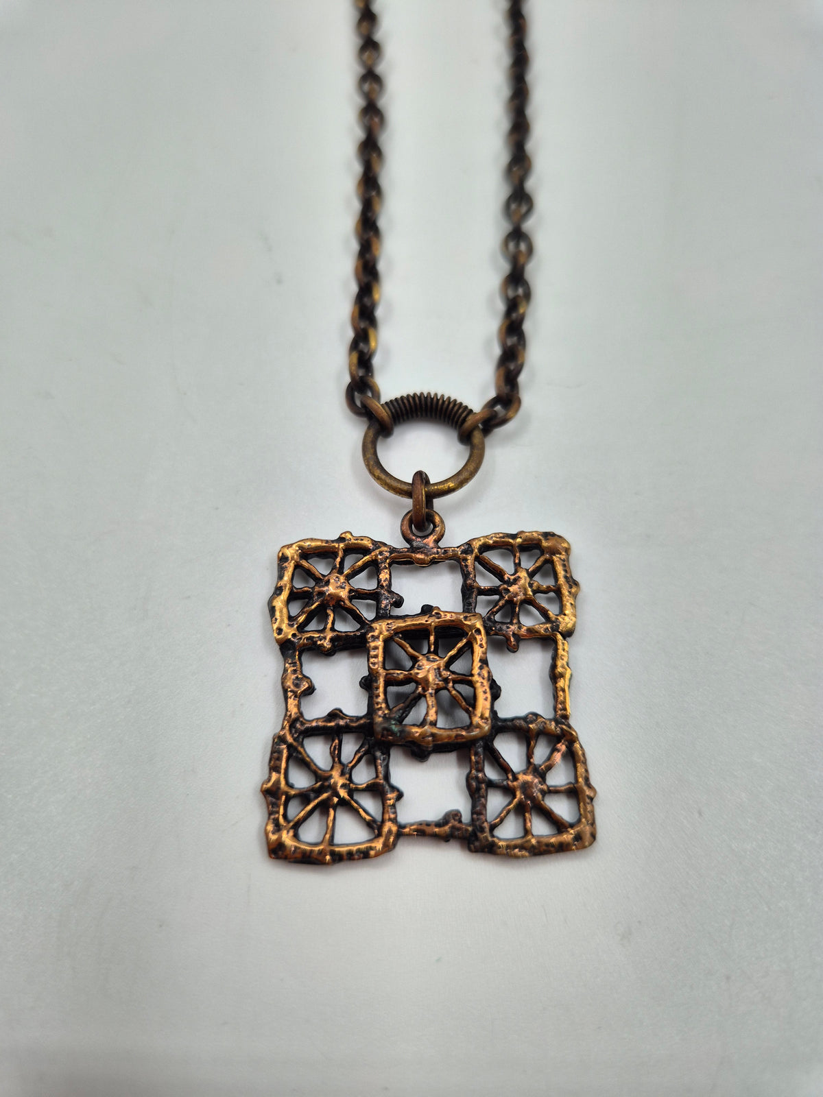 Pentti Sarpaneva Pitsi Bronze Necklace, Vintage Mid-Century Finnish Jewelry, Brutalist Design