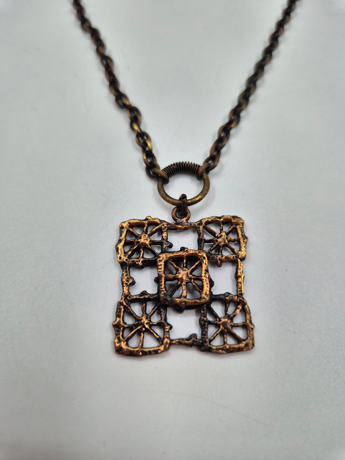 Pentti Sarpaneva Pitsi Bronze Necklace, Vintage Mid-Century Finnish Jewelry, Brutalist Design