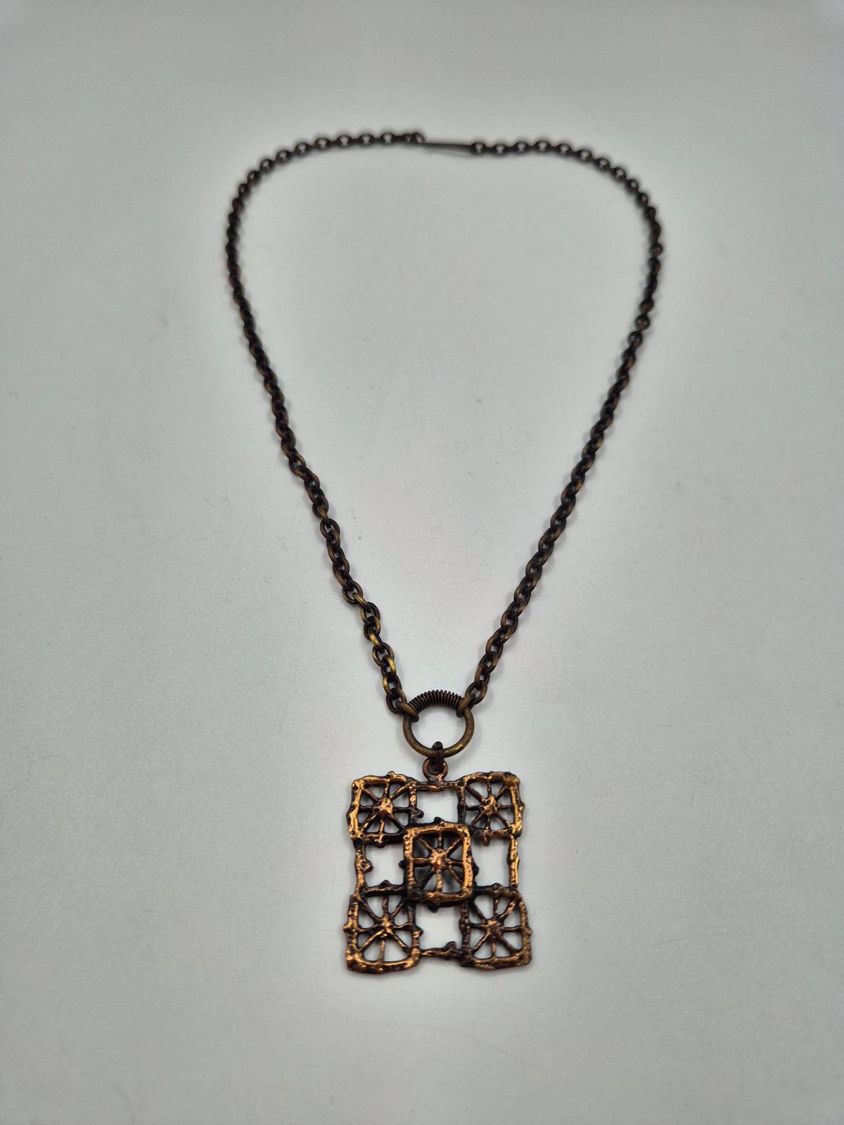 Pentti Sarpaneva Pitsi Bronze Necklace, Vintage Mid-Century Finnish Jewelry, Brutalist Design