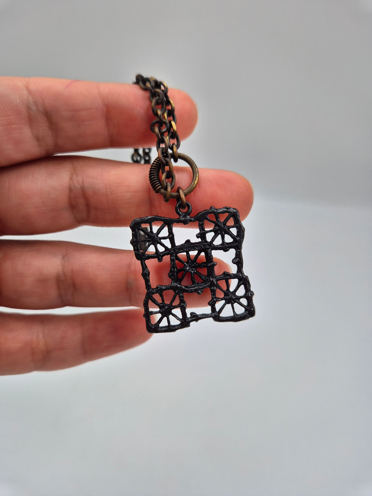 Pentti Sarpaneva Pitsi Bronze Necklace, Vintage Mid-Century Finnish Jewelry, Brutalist Design