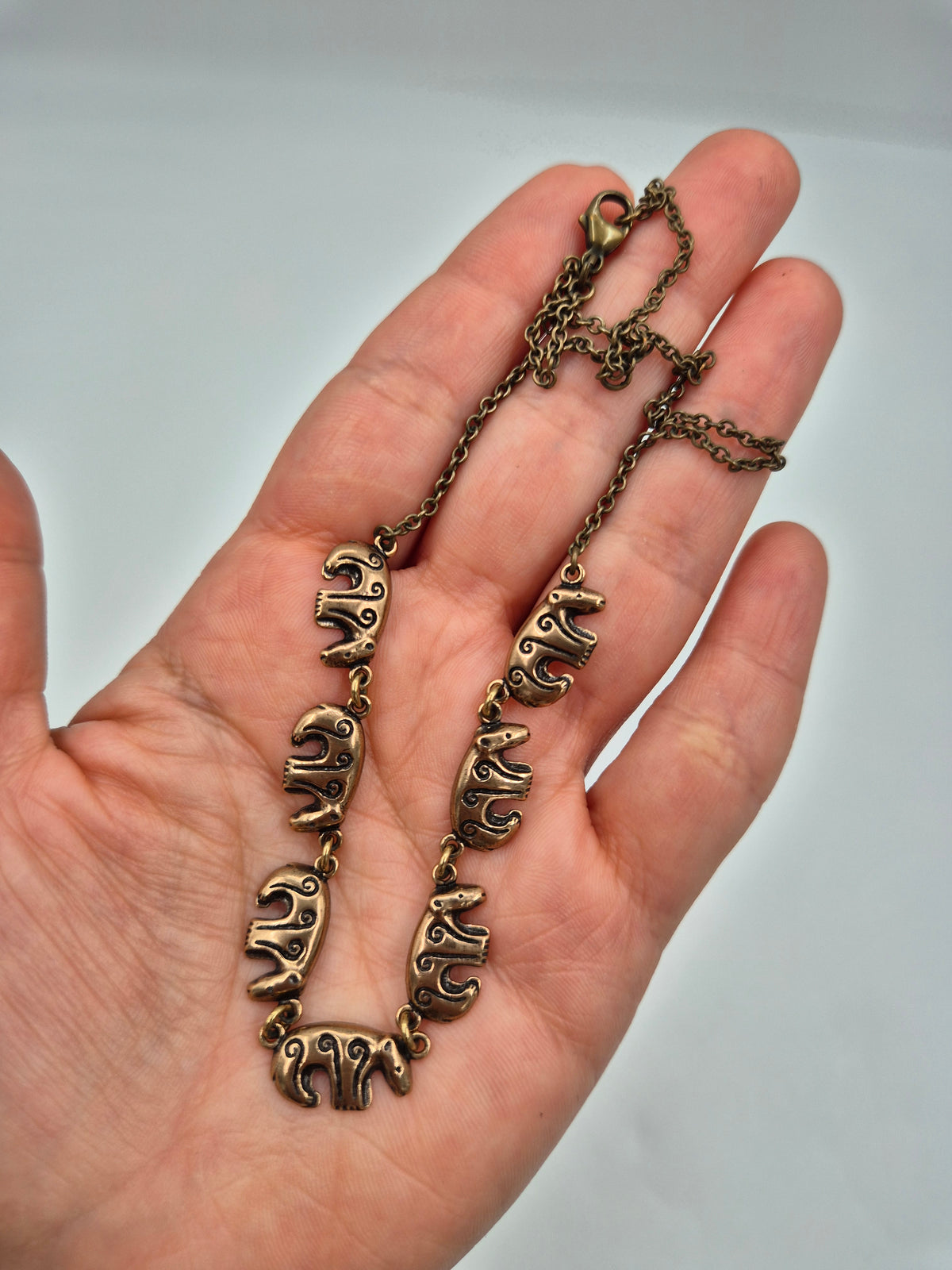 Kalevala Koru "Kalevankarhu" Bear Necklace, Alkuaika, Kaisaleena Mäkelä, Bronze, 40–45 cm