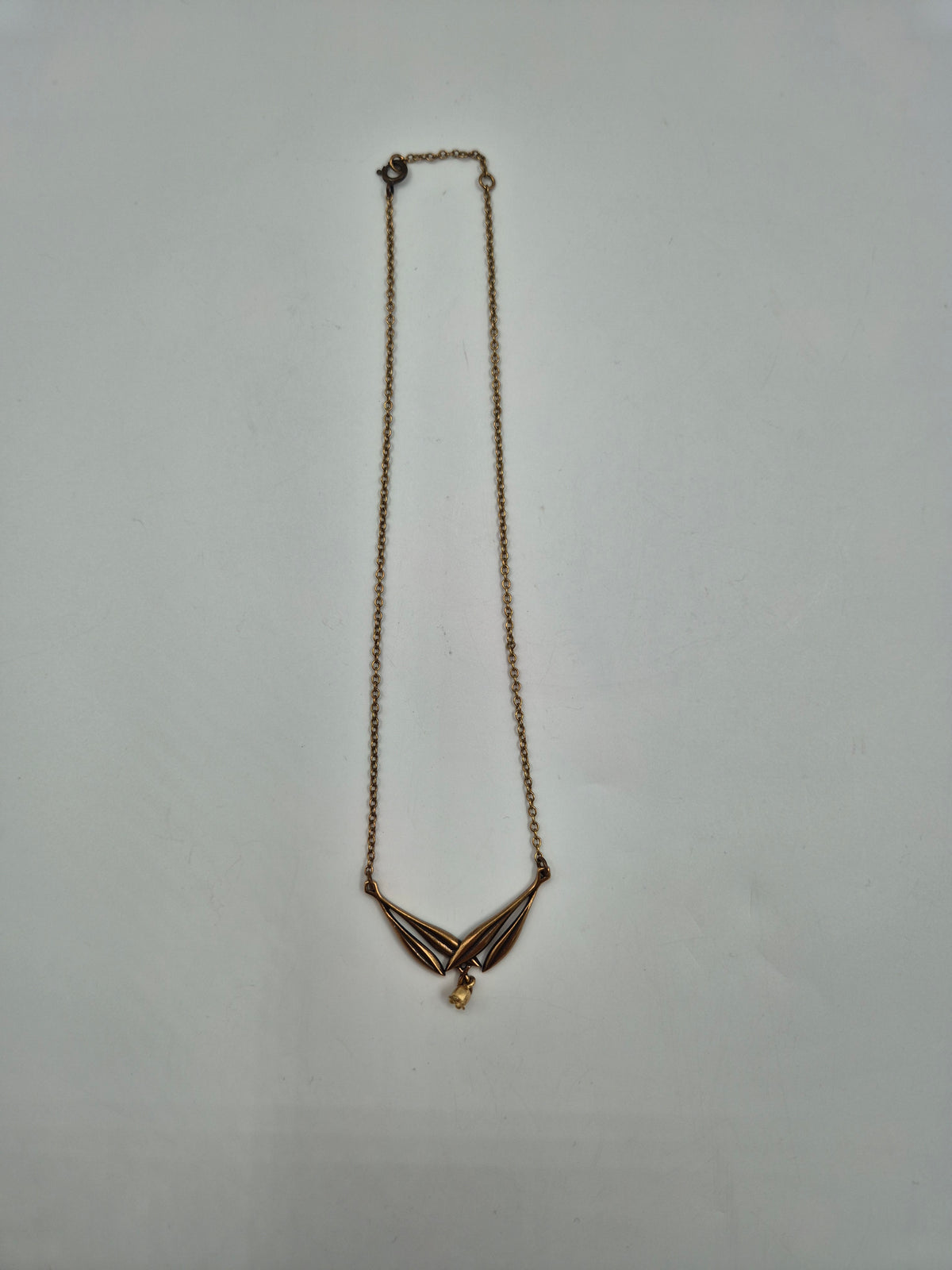 Kalevala Koru Kielo Necklace, Tony Granholm, Bronze, Finnish Vintage Jewelry, Lili of the Valley necklace