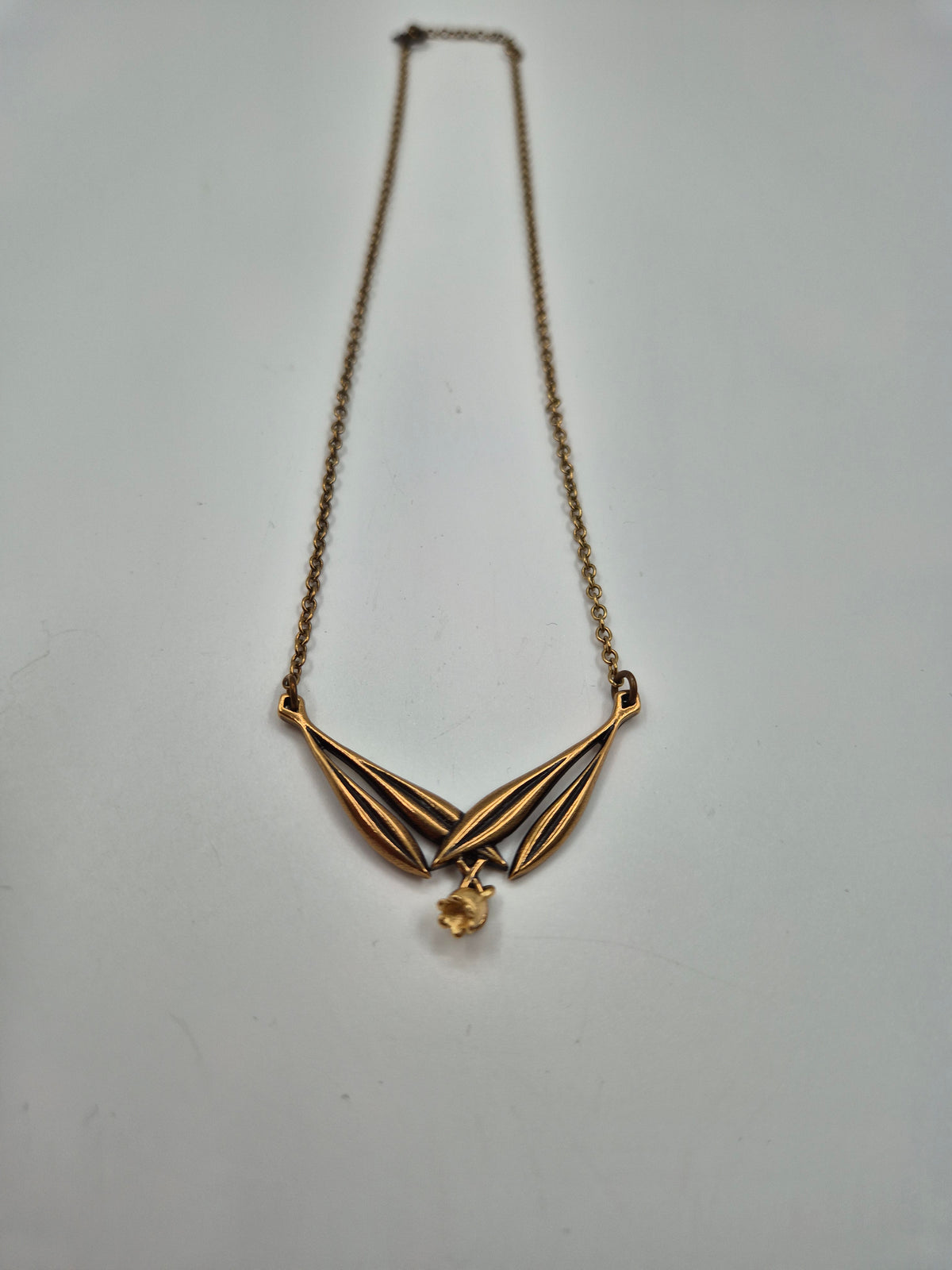 Kalevala Koru Kielo Necklace, Tony Granholm, Bronze, Finnish Vintage Jewelry, Lili of the Valley necklace