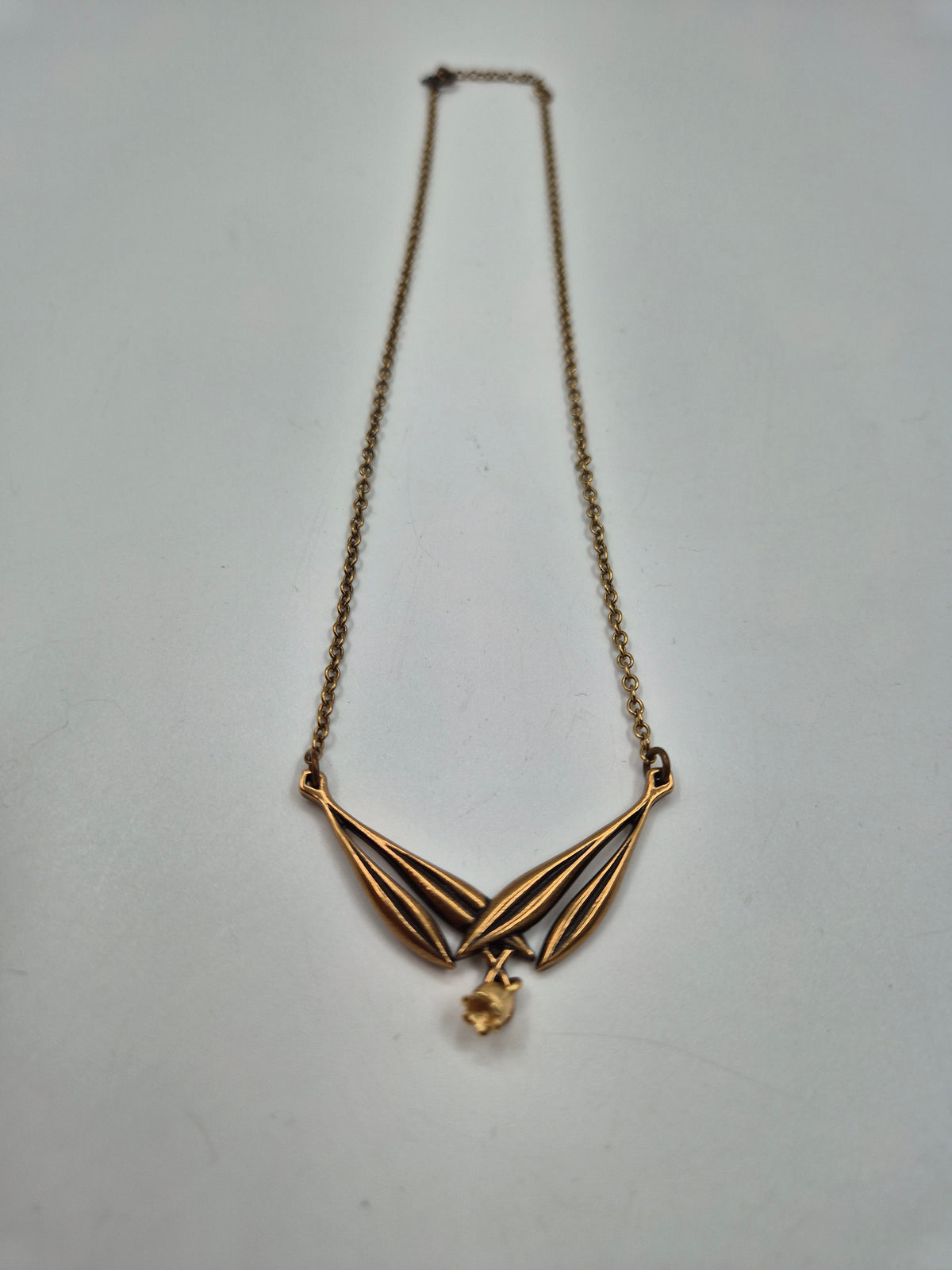 Kalevala Koru Kielo Necklace, Tony Granholm, Bronze, Finnish Vintage Jewelry, Lili of the Valley necklace