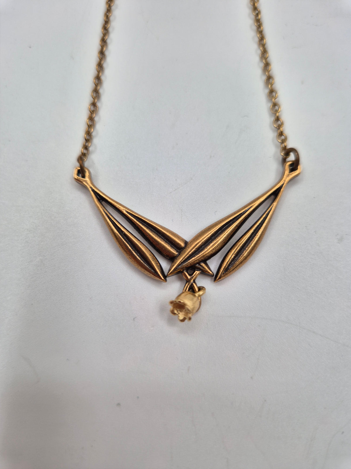 Kalevala Koru Kielo Necklace, Tony Granholm, Bronze, Finnish Vintage Jewelry, Lili of the Valley necklace