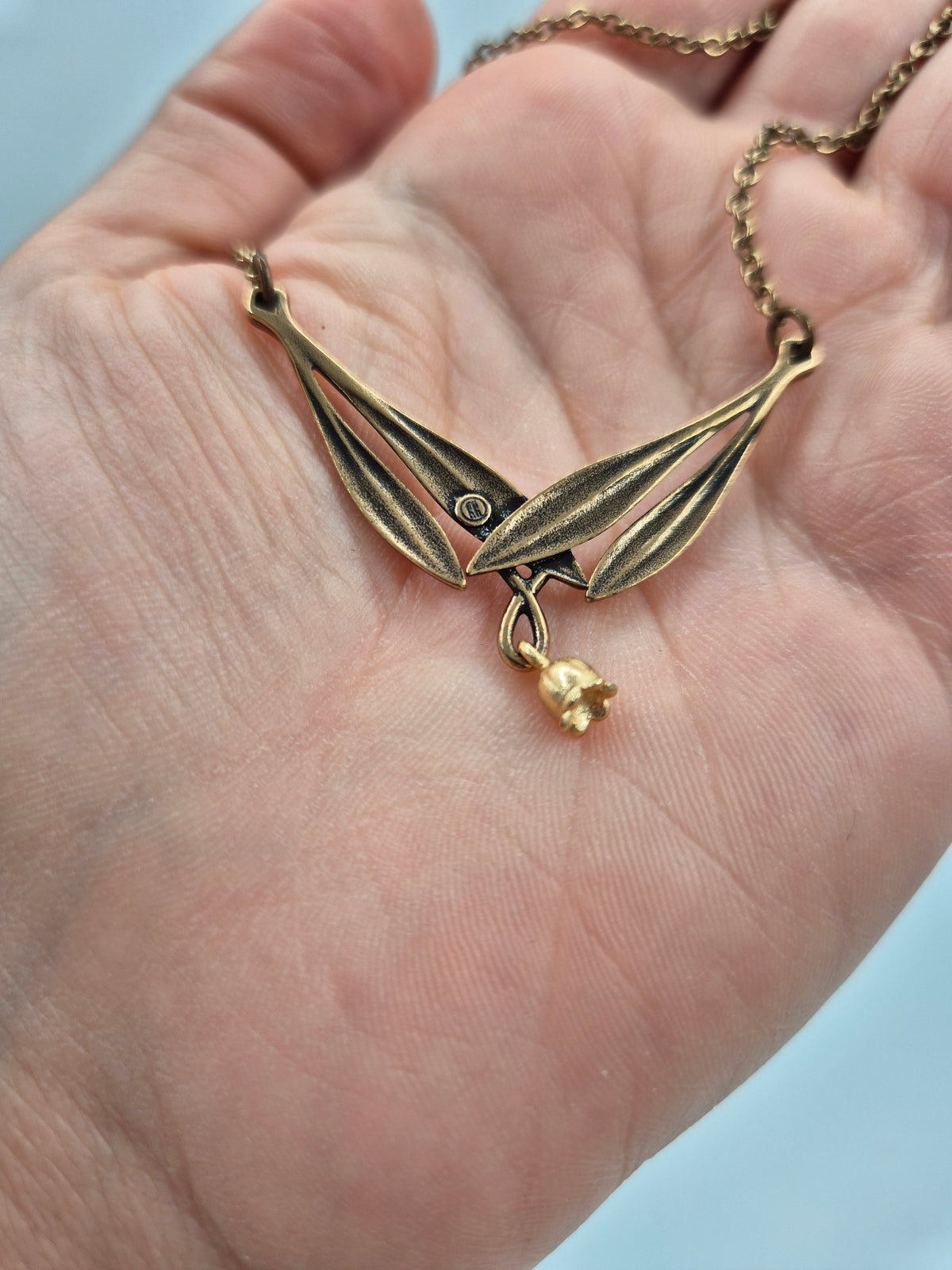 Kalevala Koru Kielo Necklace, Tony Granholm, Bronze, Finnish Vintage Jewelry, Lili of the Valley necklace