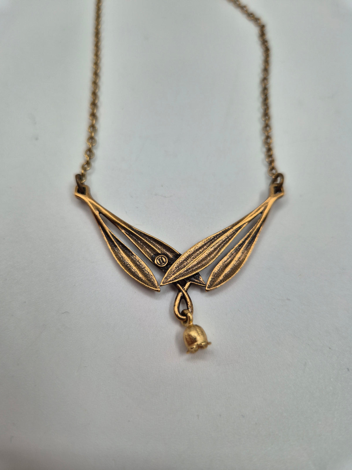 Kalevala Koru Kielo Necklace, Tony Granholm, Bronze, Finnish Vintage Jewelry, Lili of the Valley necklace