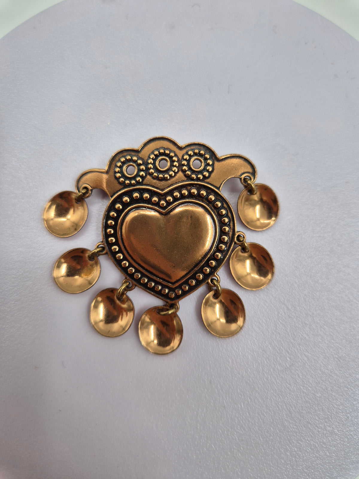 Kalevala Koru SALT-Sydän Bronze Brooch, Germund Paaer, Vintage Finnish Jewelry, 1970s