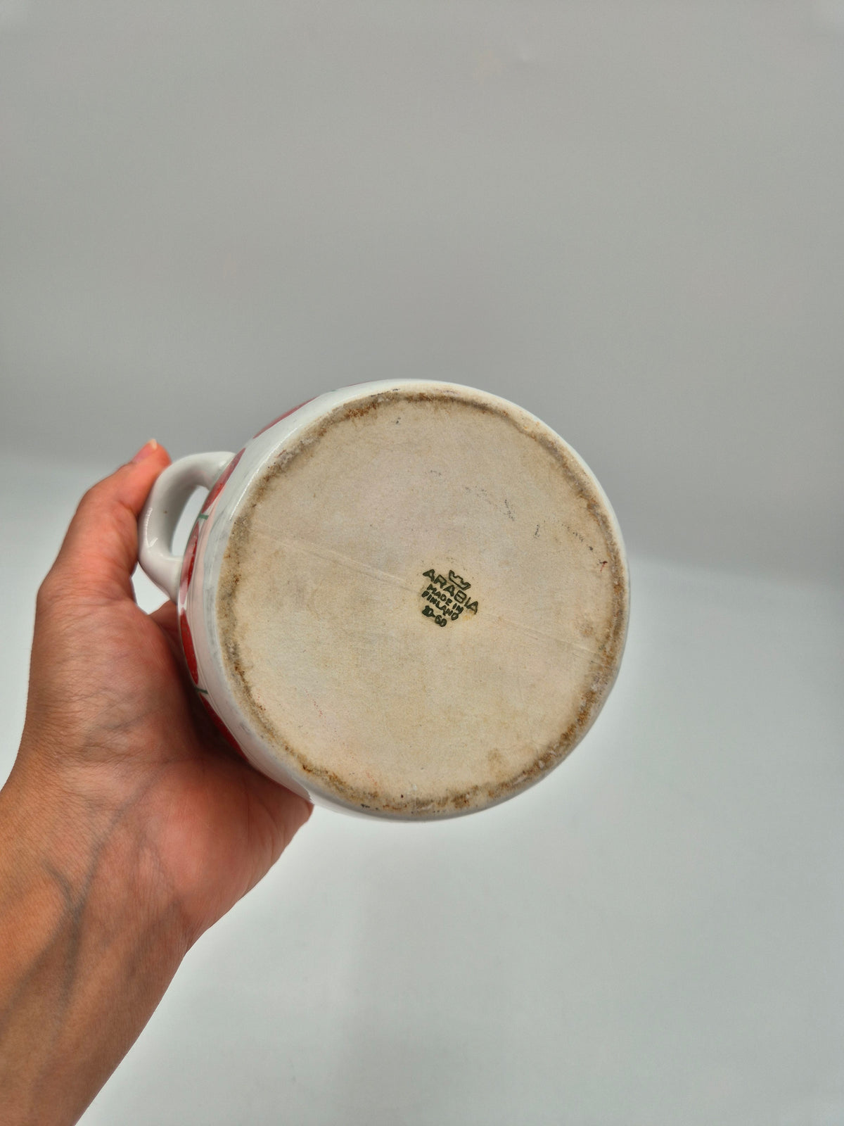 Arabia "Mansikka" Pomona Strawberry Pot 0.6 L, Raija Uosikkinen, Finland, 1969, Vintage Kitchen Jar