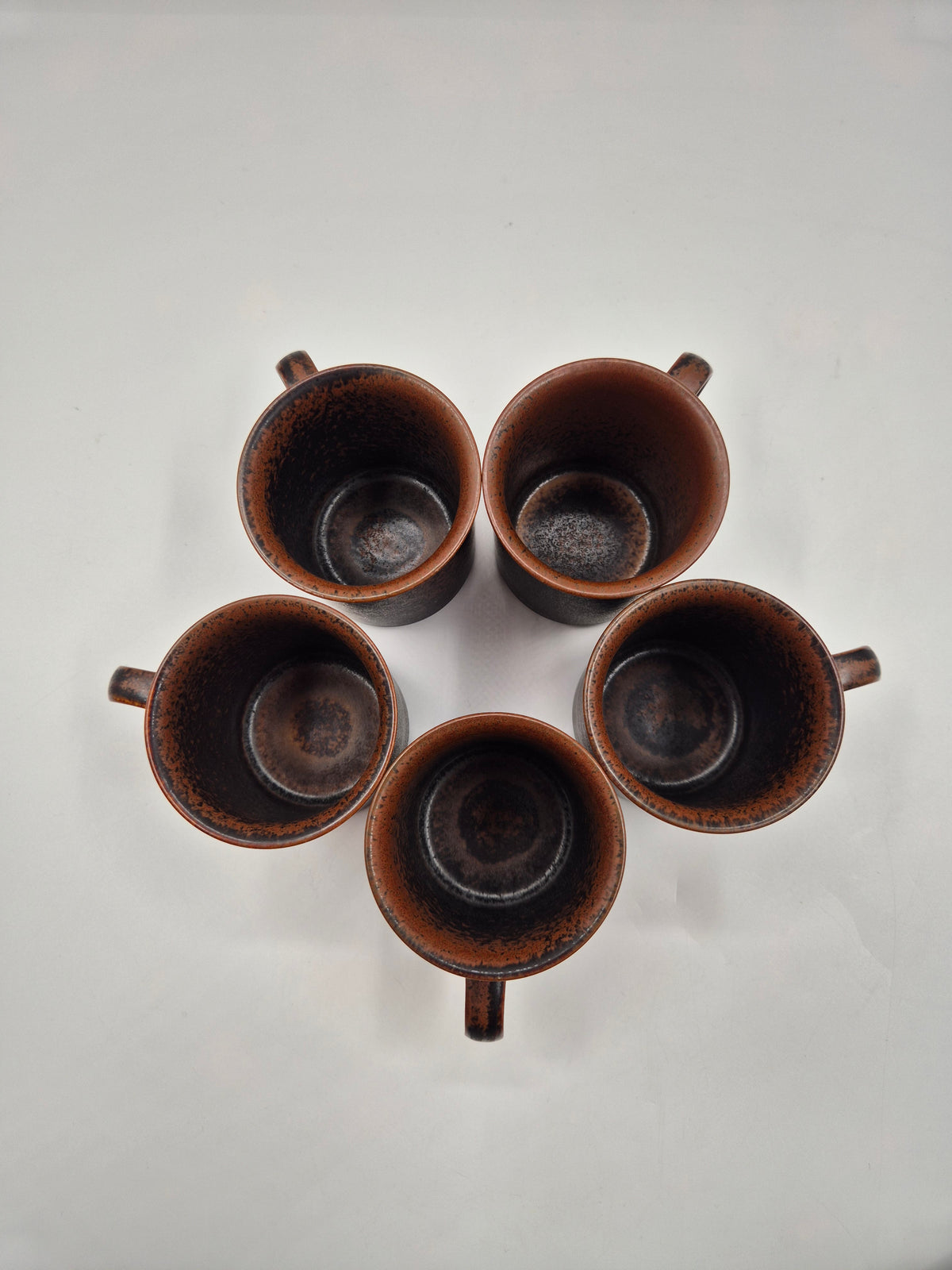 Arabia Finland Ruska Vintage Koffiekopje, Schoteltje &amp; Dessertbord – Mid-Century Aardewerk Set