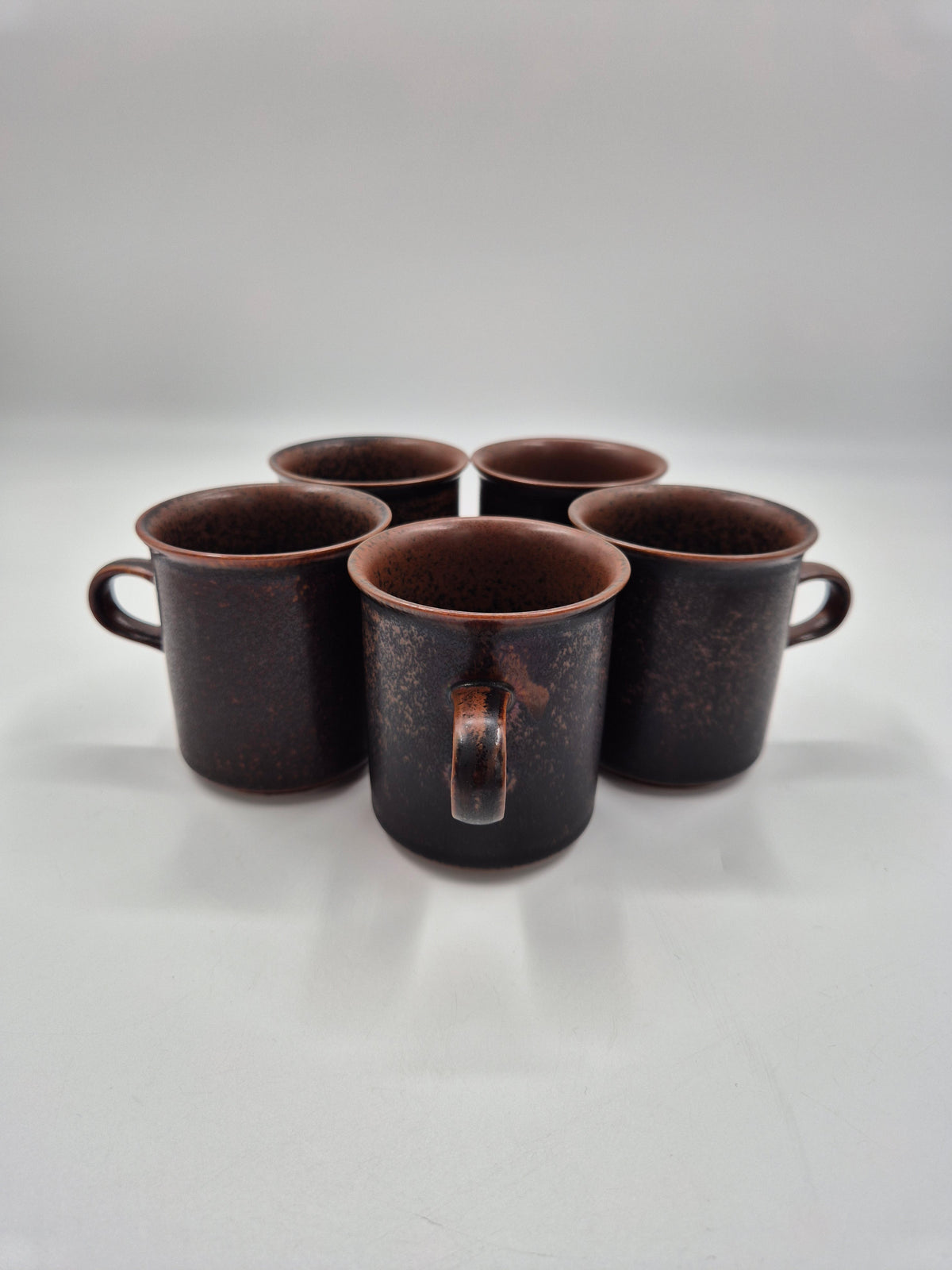Arabia Finland Ruska Vintage Koffiekopje, Schoteltje &amp; Dessertbord – Mid-Century Aardewerk Set