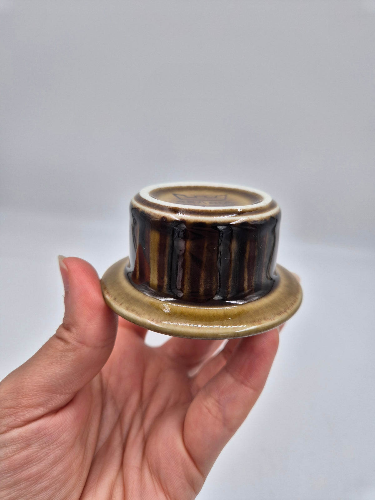 Set of 5, Arabia Kosmos Green Egg Cups, Gunvor Olin-Grönqvist, 1964–1976