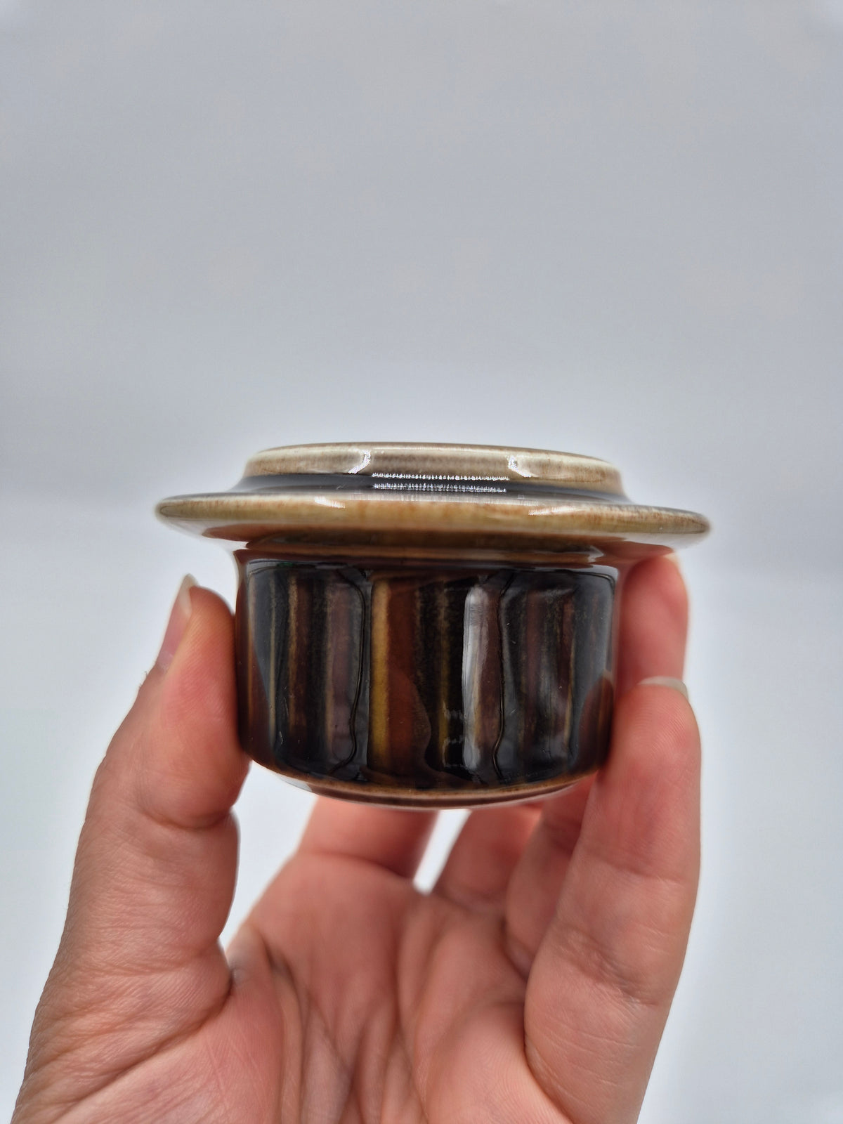 Set of 5, Arabia Kosmos Green Egg Cups, Gunvor Olin-Grönqvist, 1964–1976