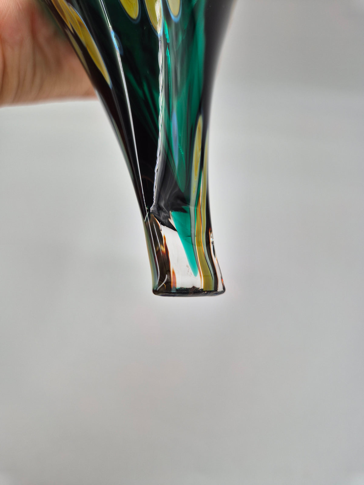 Signed Oiva Toikka Pekkasiini Green Glass Bird, Nuutajärvi 1993–1994