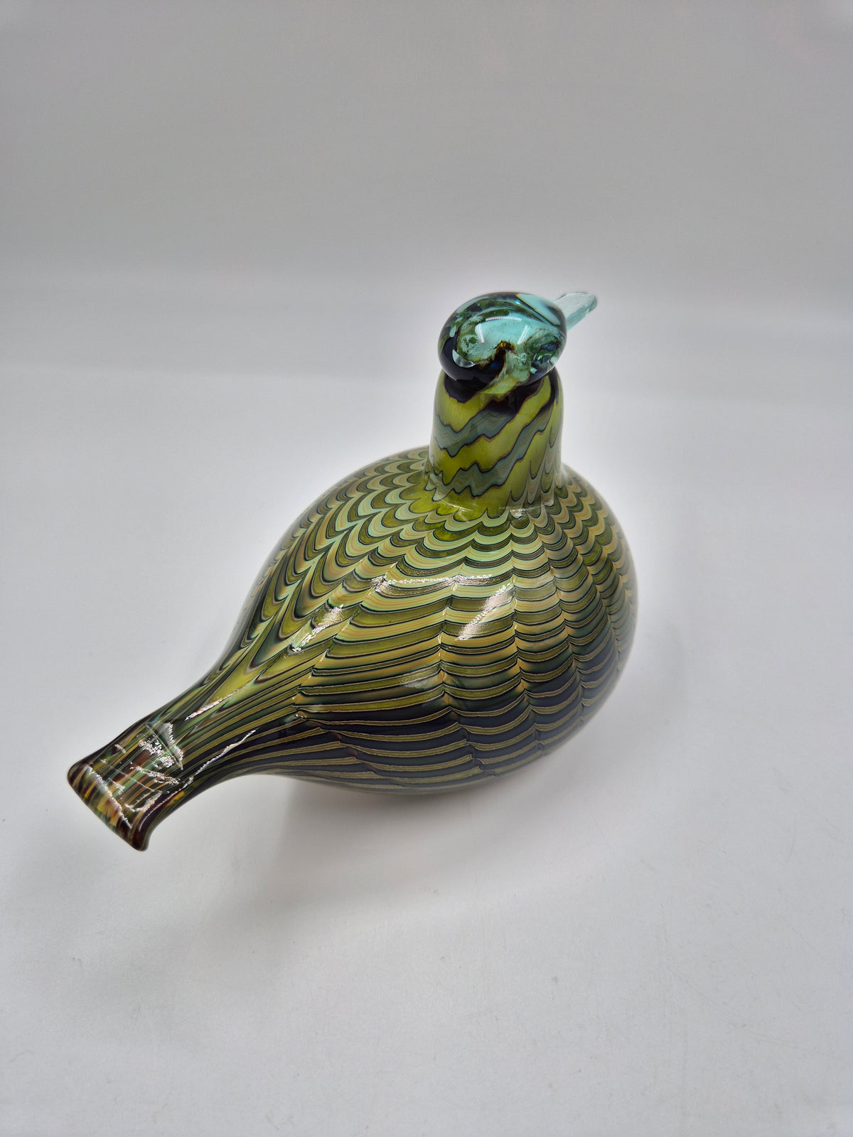 Oiva Toikka Tavitar Glass Bird | Iittala Nuutajärvi Common Teal 1999–2009 | Signed Finnish Art Glass | Scandinavian Decor