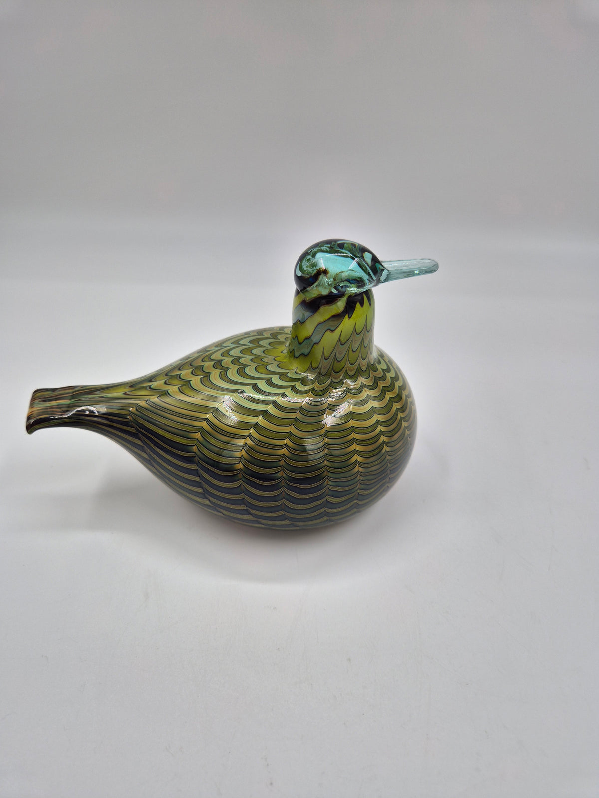 Oiva Toikka Tavitar Glass Bird | Iittala Nuutajärvi Common Teal 1999–2009 | Signed Finnish Art Glass | Scandinavian Decor