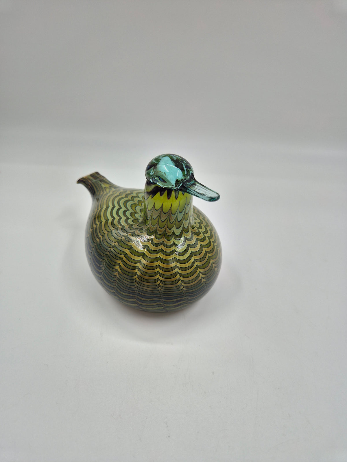 Oiva Toikka Tavitar Glass Bird | Iittala Nuutajärvi Common Teal 1999–2009 | Signed Finnish Art Glass | Scandinavian Decor