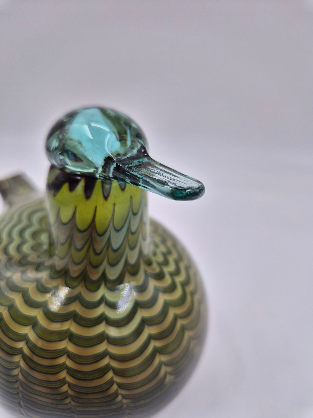 Oiva Toikka Tavitar Glass Bird | Iittala Nuutajärvi Common Teal 1999–2009 | Signed Finnish Art Glass | Scandinavian Decor