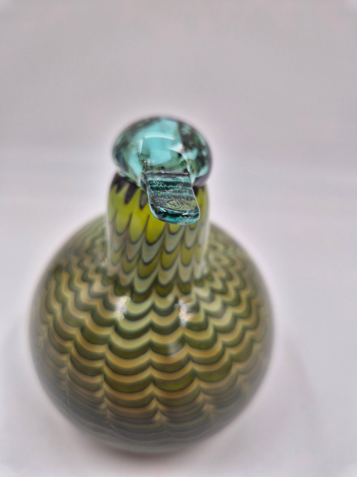 Oiva Toikka Tavitar Glass Bird | Iittala Nuutajärvi Common Teal 1999–2009 | Signed Finnish Art Glass | Scandinavian Decor