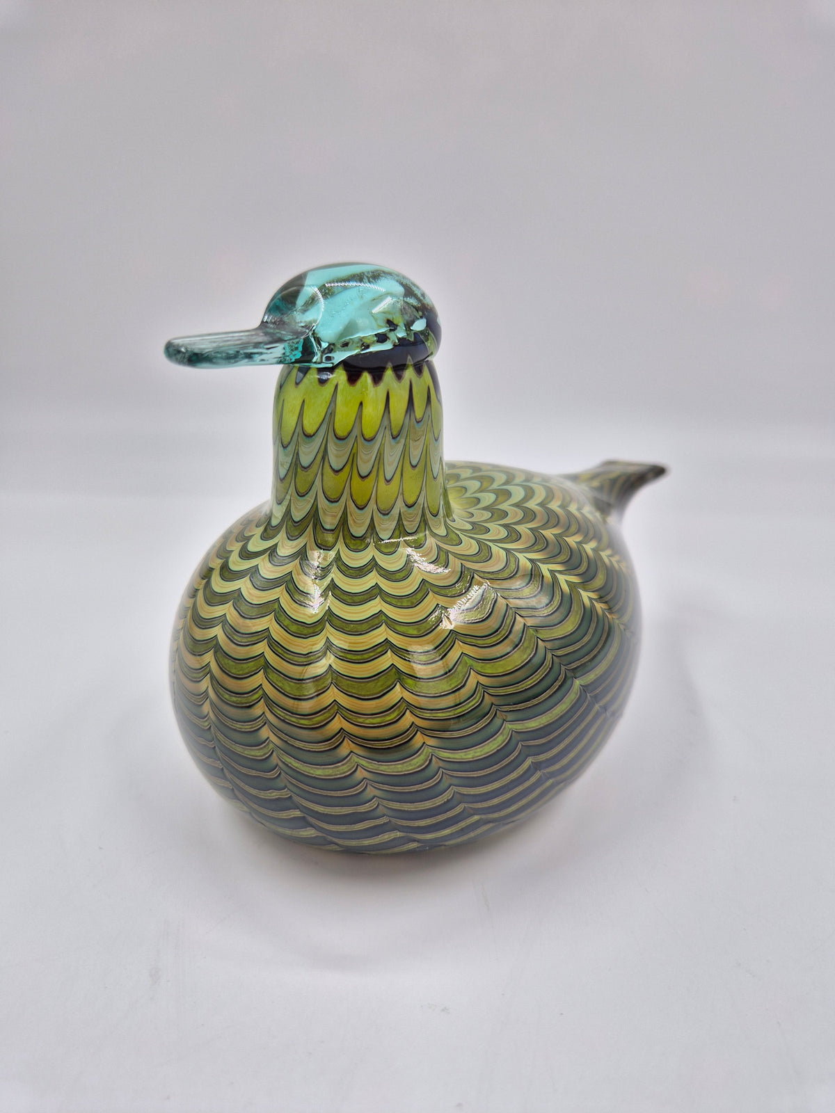 Oiva Toikka Tavitar Glass Bird | Iittala Nuutajärvi Common Teal 1999–2009 | Signed Finnish Art Glass | Scandinavian Decor