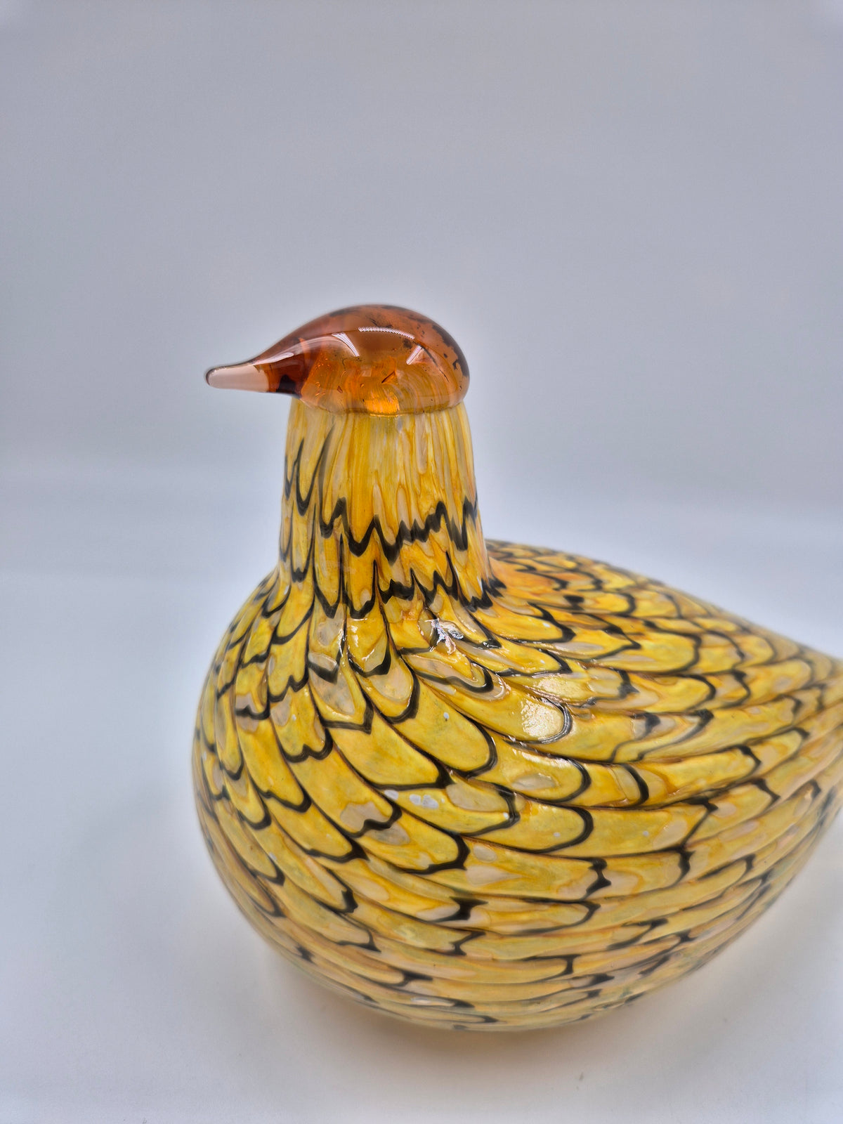 Oiva Toikka Summer Grouse (Kesäriekko) Glass Bird – Iittala / Nuutajärvi, Finland