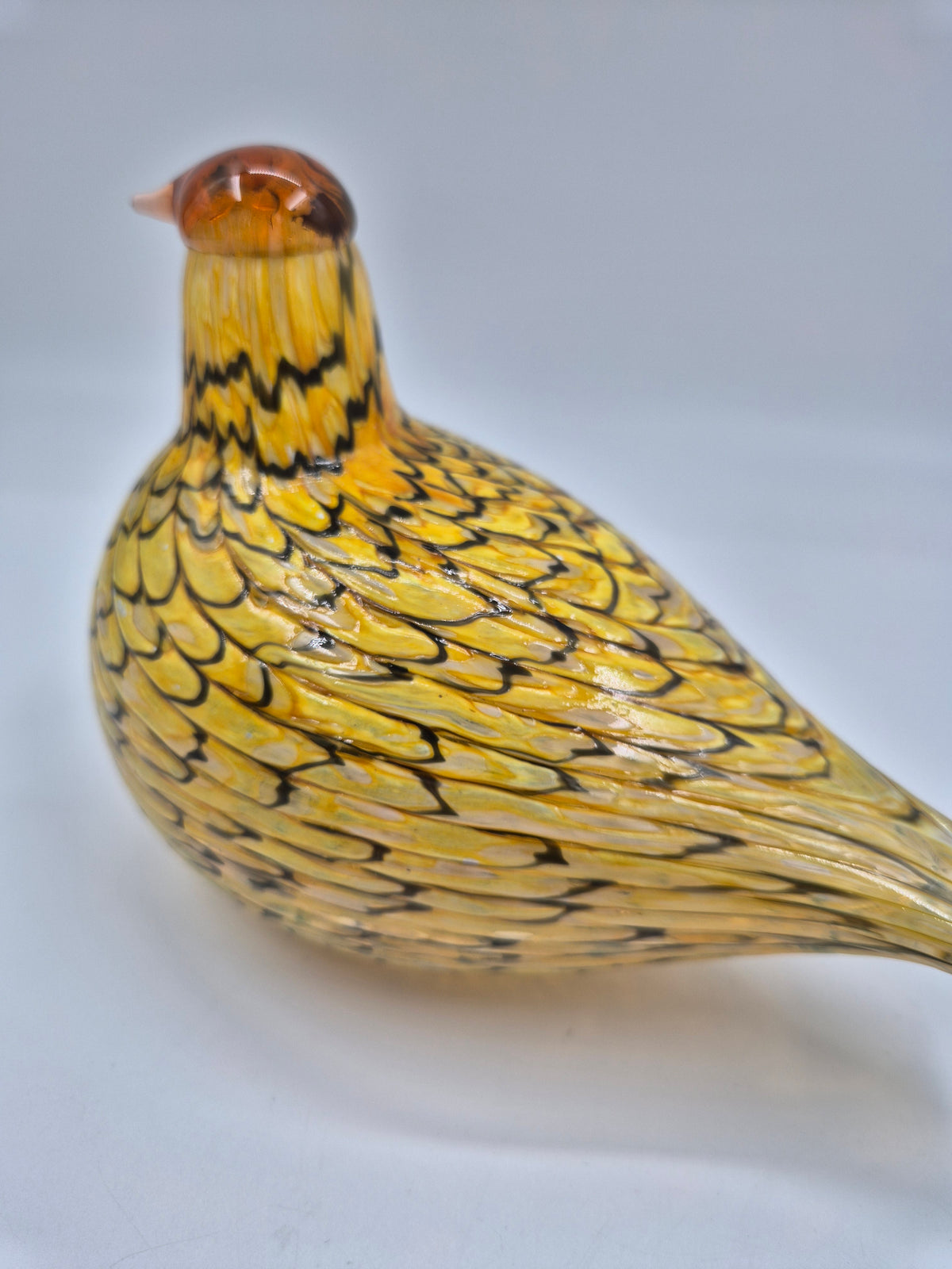 Oiva Toikka Summer Grouse (Kesäriekko) Glass Bird – Iittala / Nuutajärvi, Finland