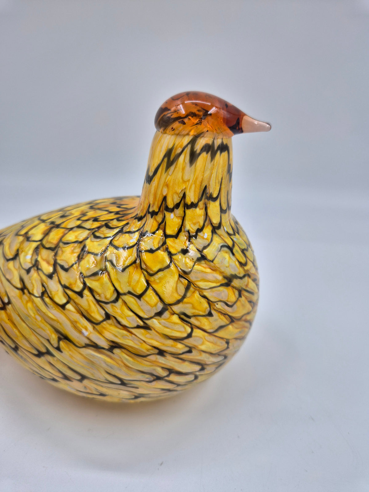 Oiva Toikka Summer Grouse (Kesäriekko) Glass Bird – Iittala / Nuutajärvi, Finland