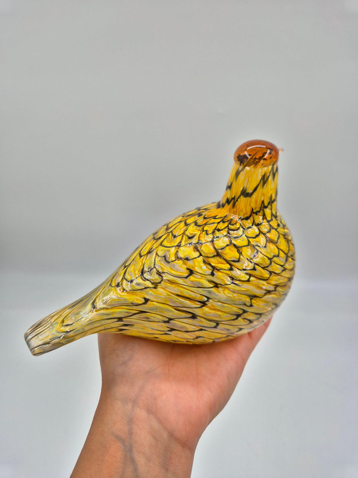 Oiva Toikka Summer Grouse (Kesäriekko) Glass Bird – Iittala / Nuutajärvi, Finland
