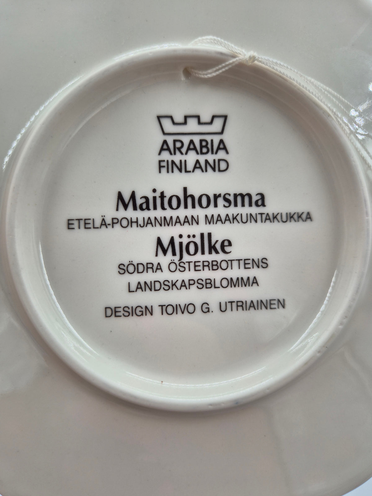Arabia Maitohorsma Wall Plate 15cm, Fireweed Flower, South Ostrobothnia, Toivo G Utriainen