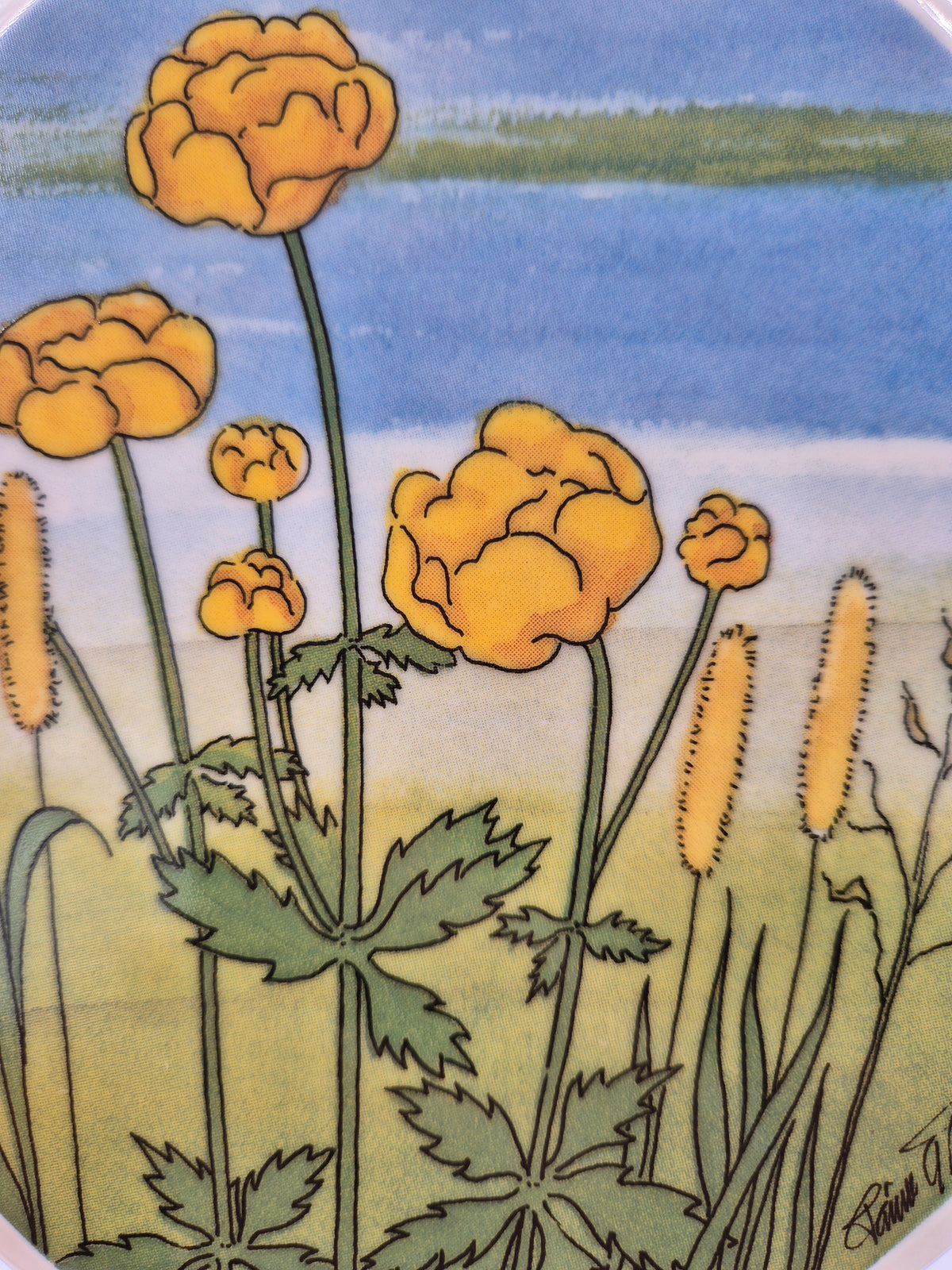Arabia Kullero Wall Plate 15cm by Toivo G. Utriainen, Lapland Flower