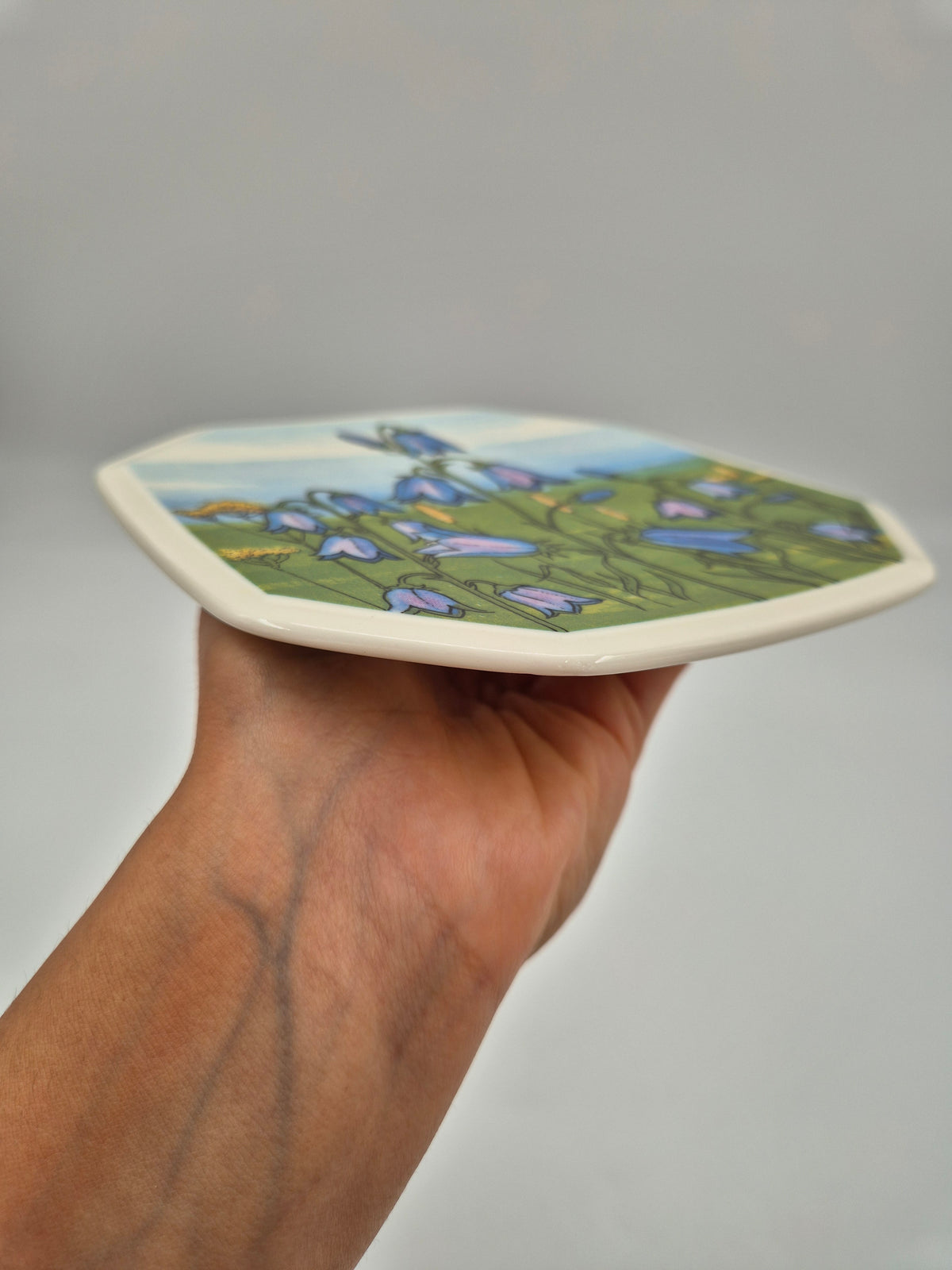 Vintage Arabia Kissankello Wall Plate 15cm, Toivo G. Utriainen, Finnish Regional Flower, 1993