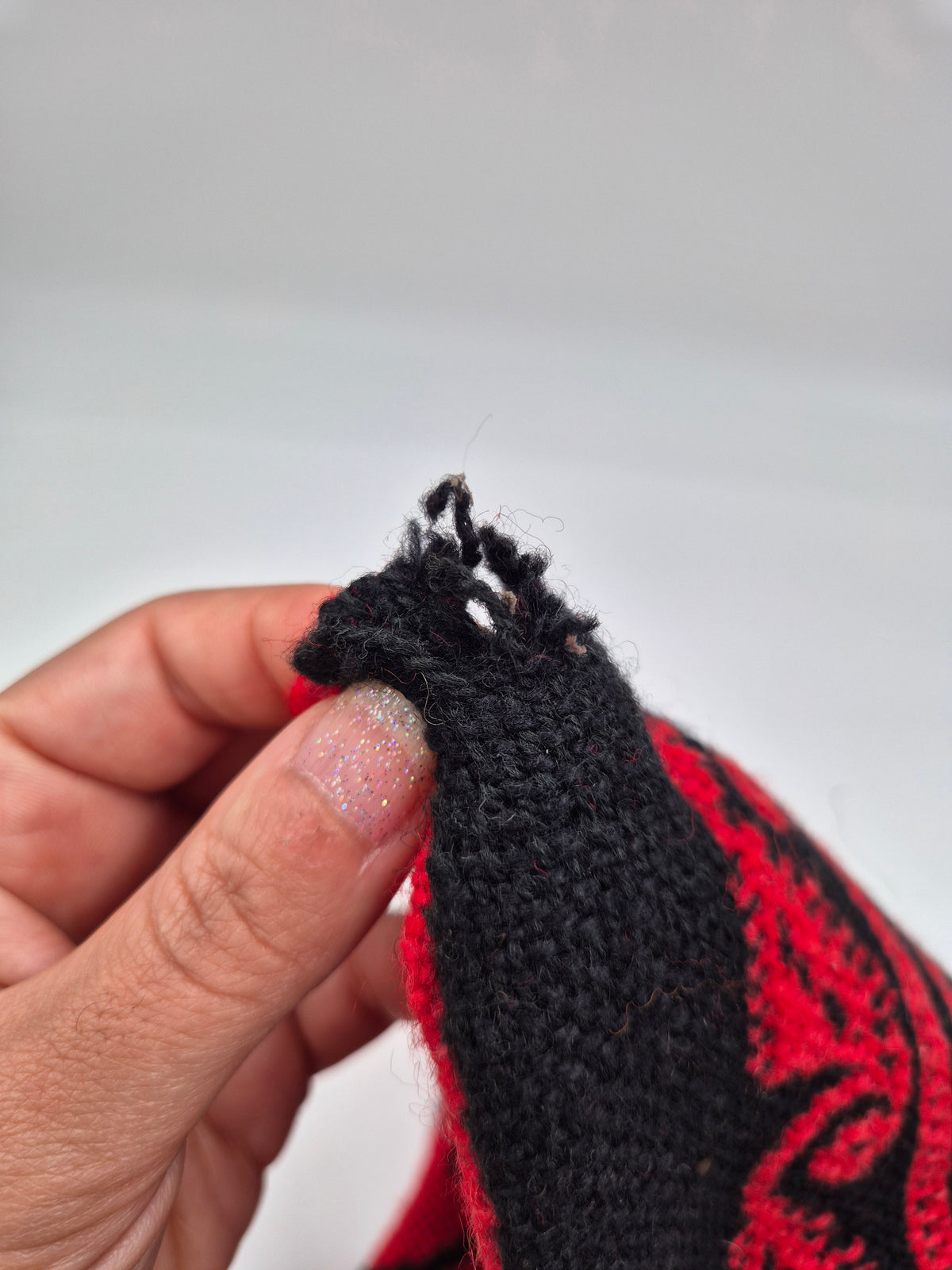 1970s Finnish Täkänä Wool Wall Hanging – Red & Black Double Weave, Midcentury Textile Art