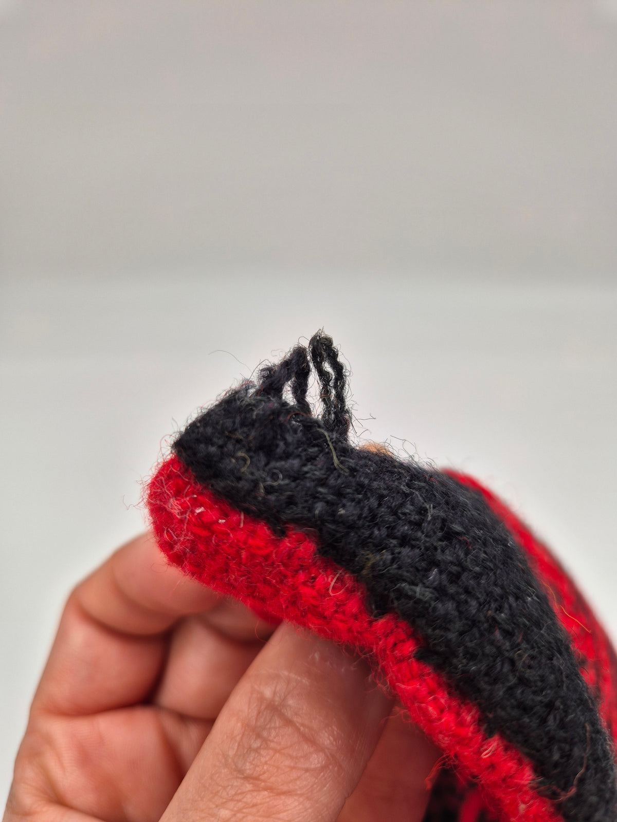1970s Finnish Täkänä Wool Wall Hanging – Red & Black Double Weave, Midcentury Textile Art