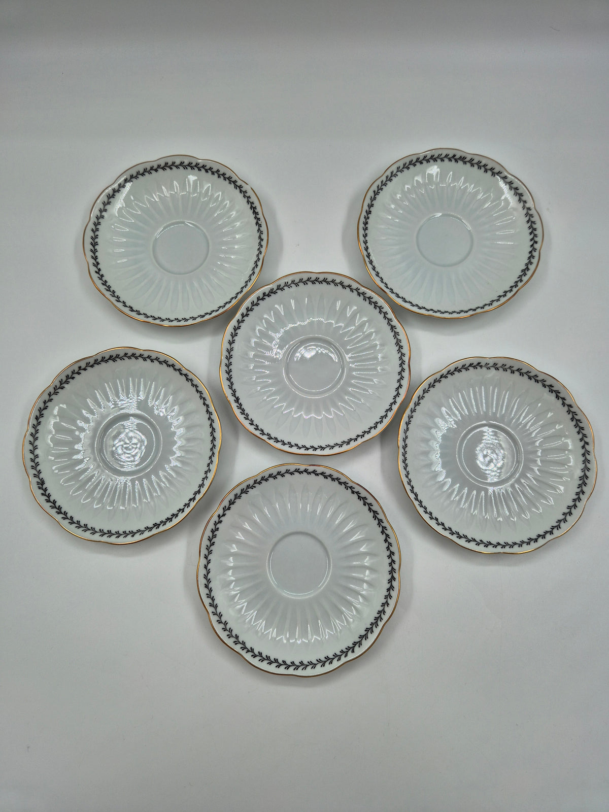 Set of 5 Vintage Arabia Varpu BB Coffee Cup and Saucer, Raija Uosikkinen & Ulla Procopé, Finland 1954–1970