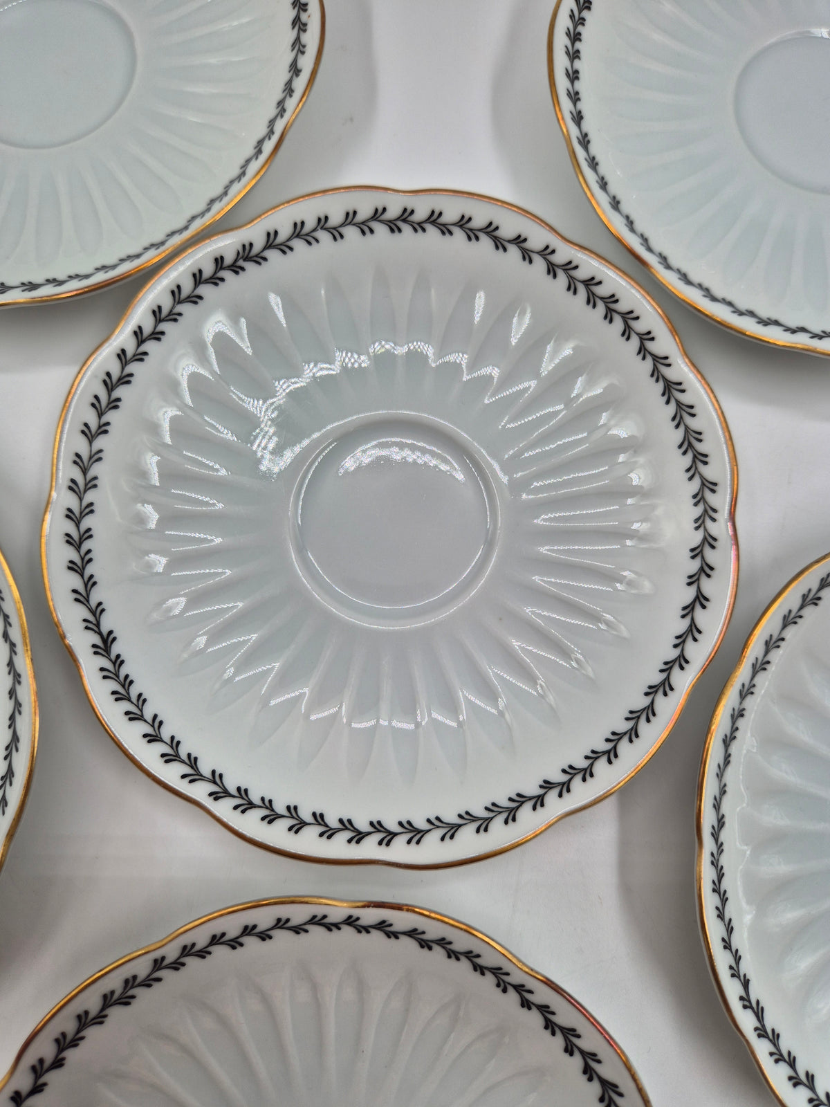 Set of 5 Vintage Arabia Varpu BB Coffee Cup and Saucer, Raija Uosikkinen & Ulla Procopé, Finland 1954–1970