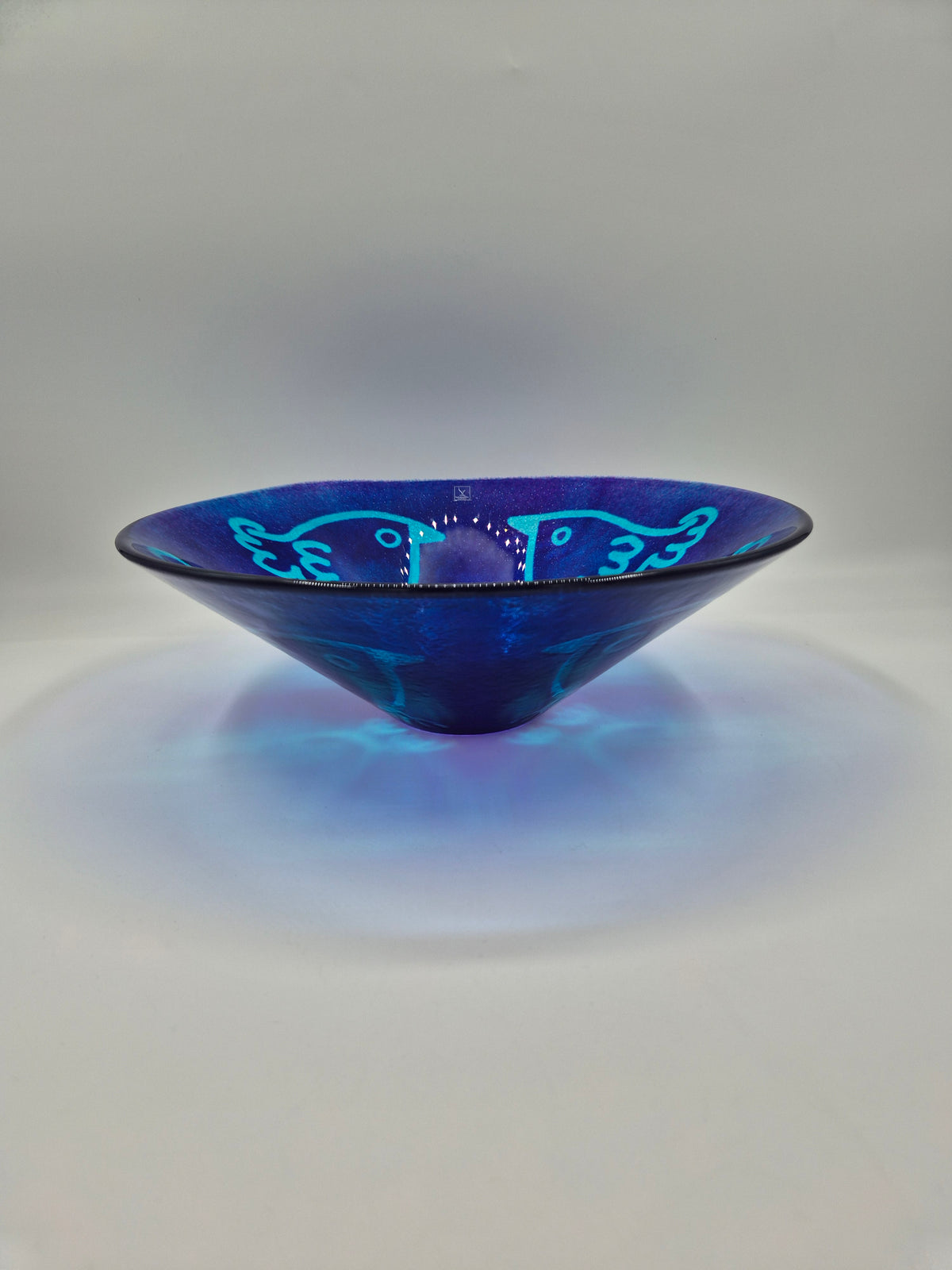 Vintage Blue Art Glass Bowl by Johansfors Glas – Jan Wiberg