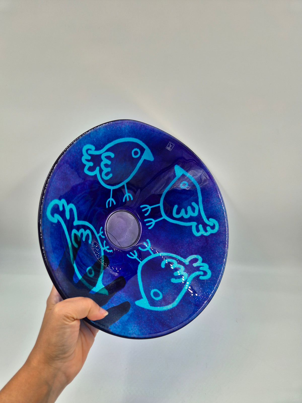 Vintage Blue Art Glass Bowl by Johansfors Glas – Jan Wiberg