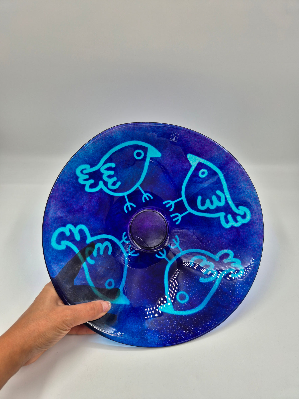 Vintage Blue Art Glass Bowl by Johansfors Glas – Jan Wiberg