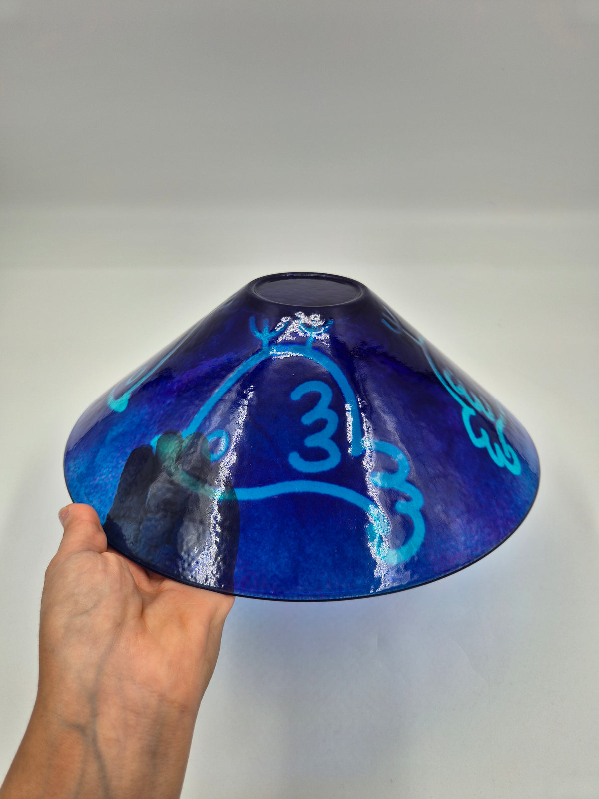 Vintage Blue Art Glass Bowl by Johansfors Glas – Jan Wiberg