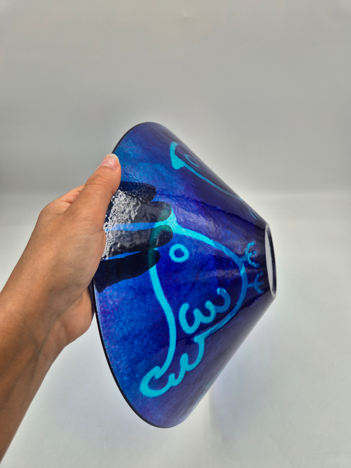 Vintage Blue Art Glass Bowl by Johansfors Glas – Jan Wiberg